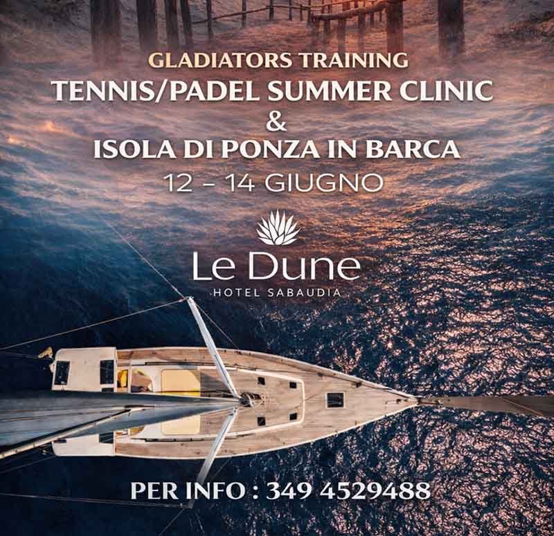 Ponza Clinic – Tennis Padel in Barca Isola di Ponza Le Dune Hotel Sabaudia